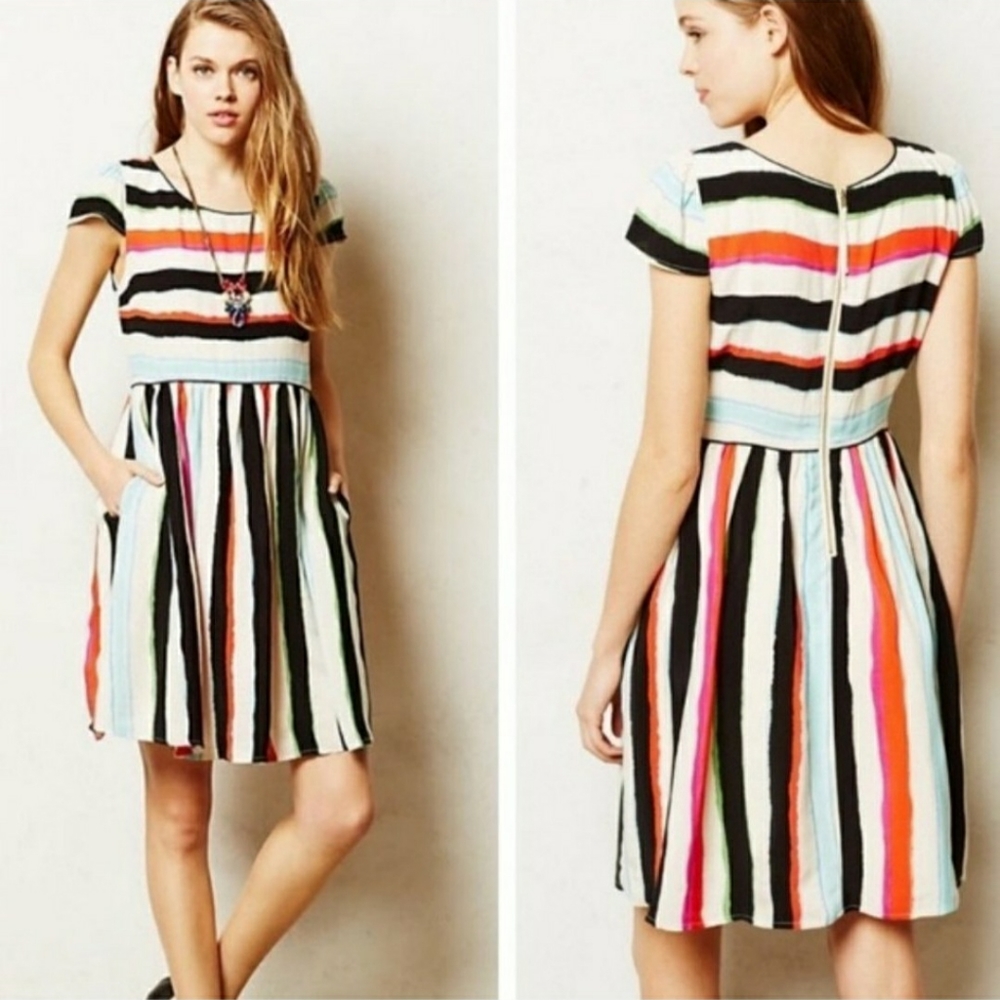 Anthropologie Maeve Peralta Watercolor Mini Dress